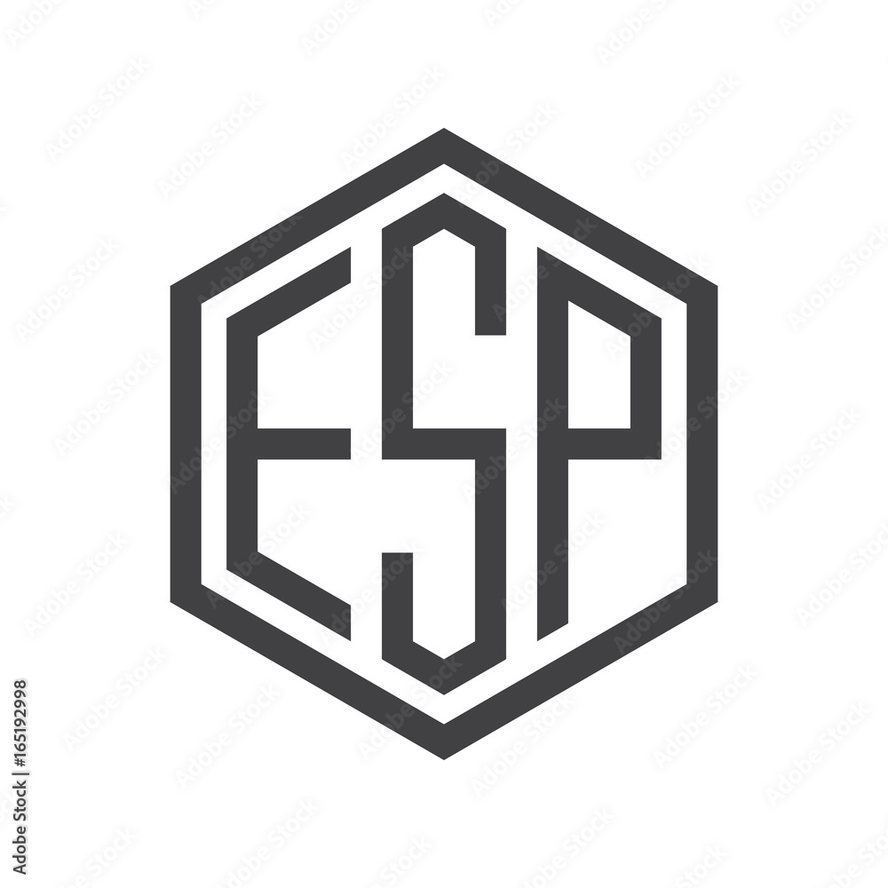 three-letter initials hexagon logo black three-letter initials hexagon logo black