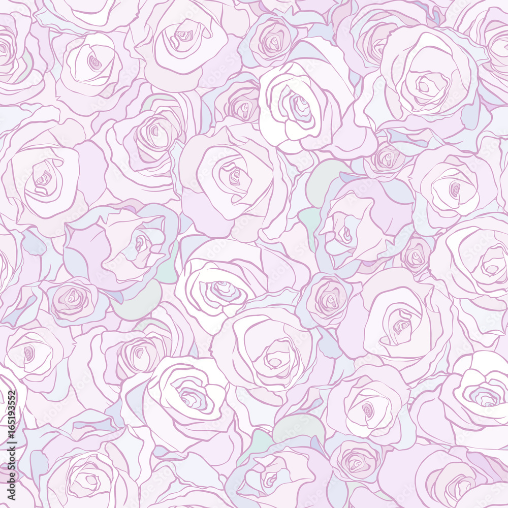 roses seamless vector background