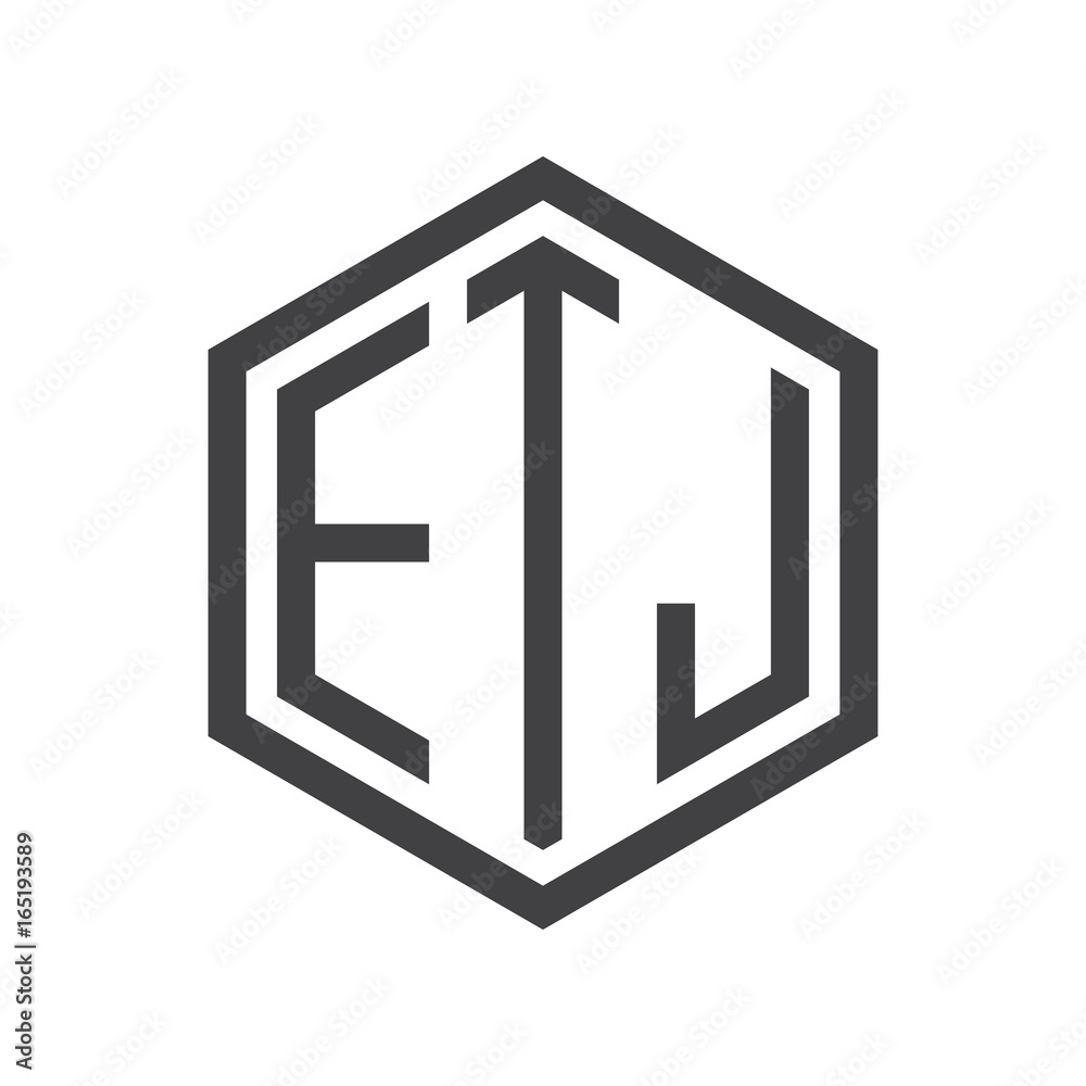 three-letter initials hexagon logo black three-letter initials hexagon logo black