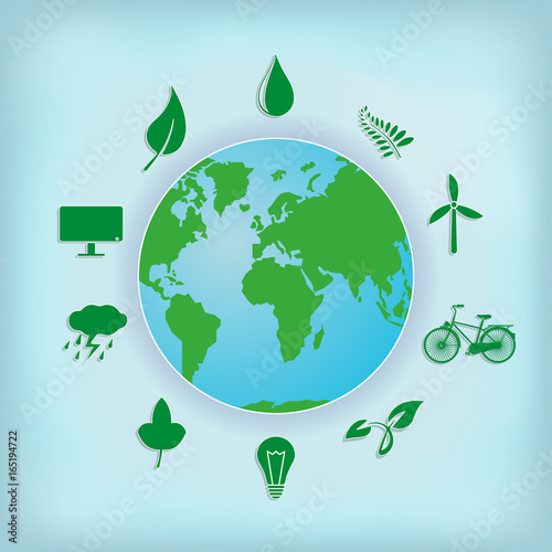 vector of world ozone day on Light blue background