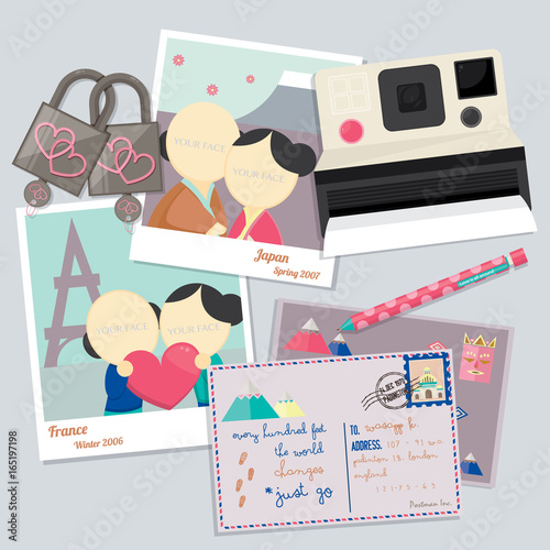 Cute template for lover couple Holiday.