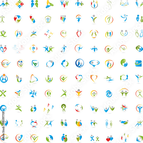 Menschen Logos Sammlung, Große Sammlung, Person in Bewegung