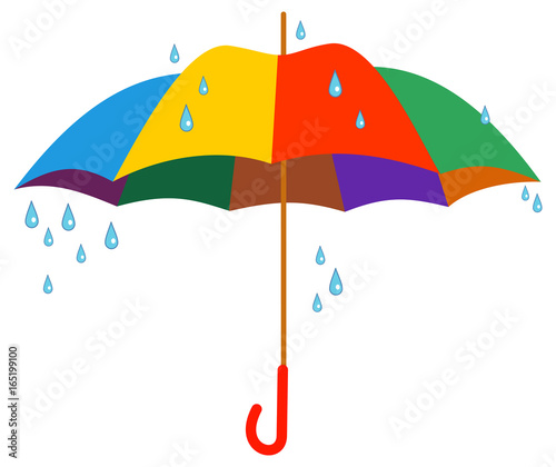Colorful umbrella isolated on a white background. Vector clip art.