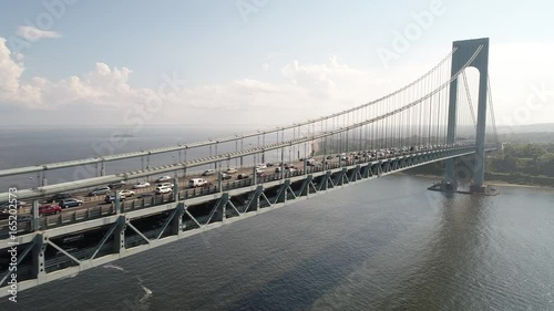 Drone footage of the Verrazano Bridge NY photo