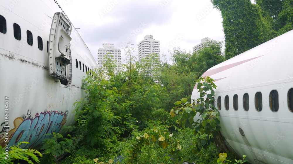 Airplane Graveyard in Bangkok, Asia Airplane Graveyard in Bangkok, Asia