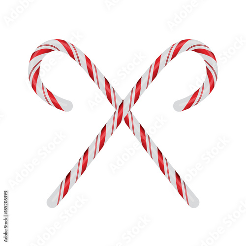 Christmas Candycanes Crossed and Isolated on White Illustration