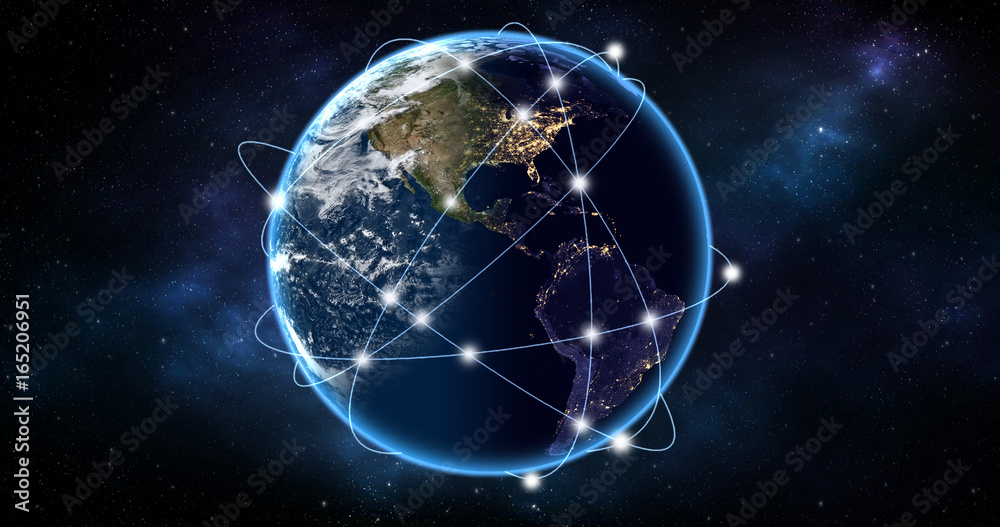 Obraz premium Global network Concept. Elements of this image furnished by NASA.