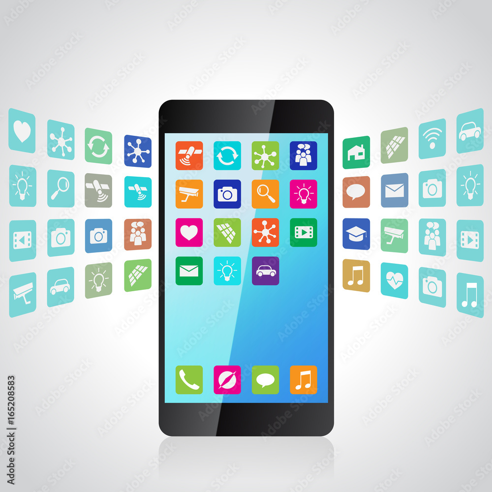 Select applications to download and install on smartphone Select applications to download and install on smartphone