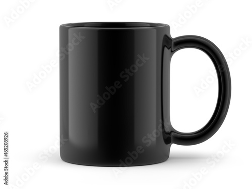 Black Cup Isolated on White Background photo