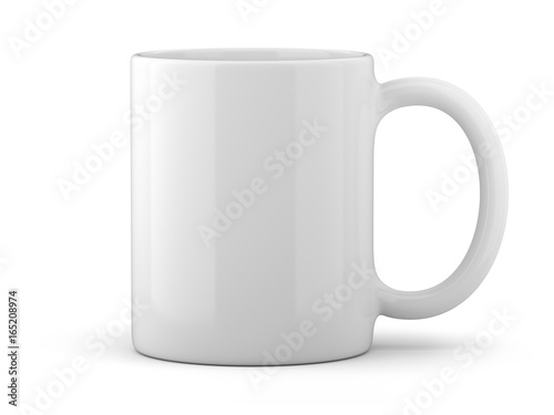 Obraz na plátně White Mug Isolated on White Background