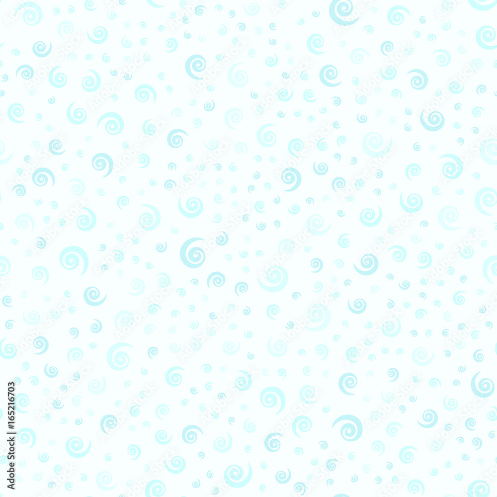 Cyan spiral pattern. Seamless vector