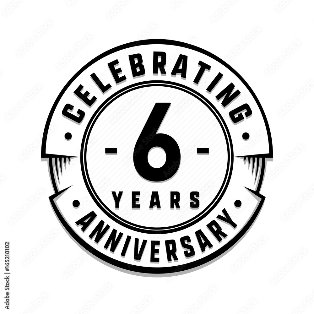 6 years anniversary logo template. Vector and illustration.
6 years anniversary logo template. Vector and illustration.