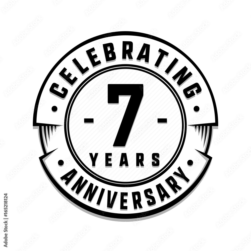 7 years anniversary logo template. Vector and illustration.
