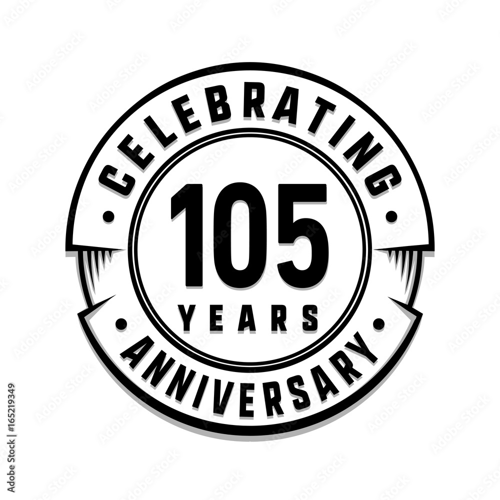 105 years anniversary logo template. Vector and illustration.
