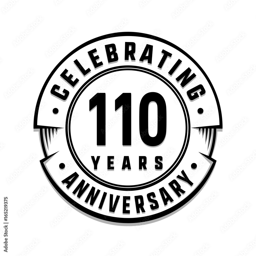 110 years anniversary logo template. Vector and illustration.
