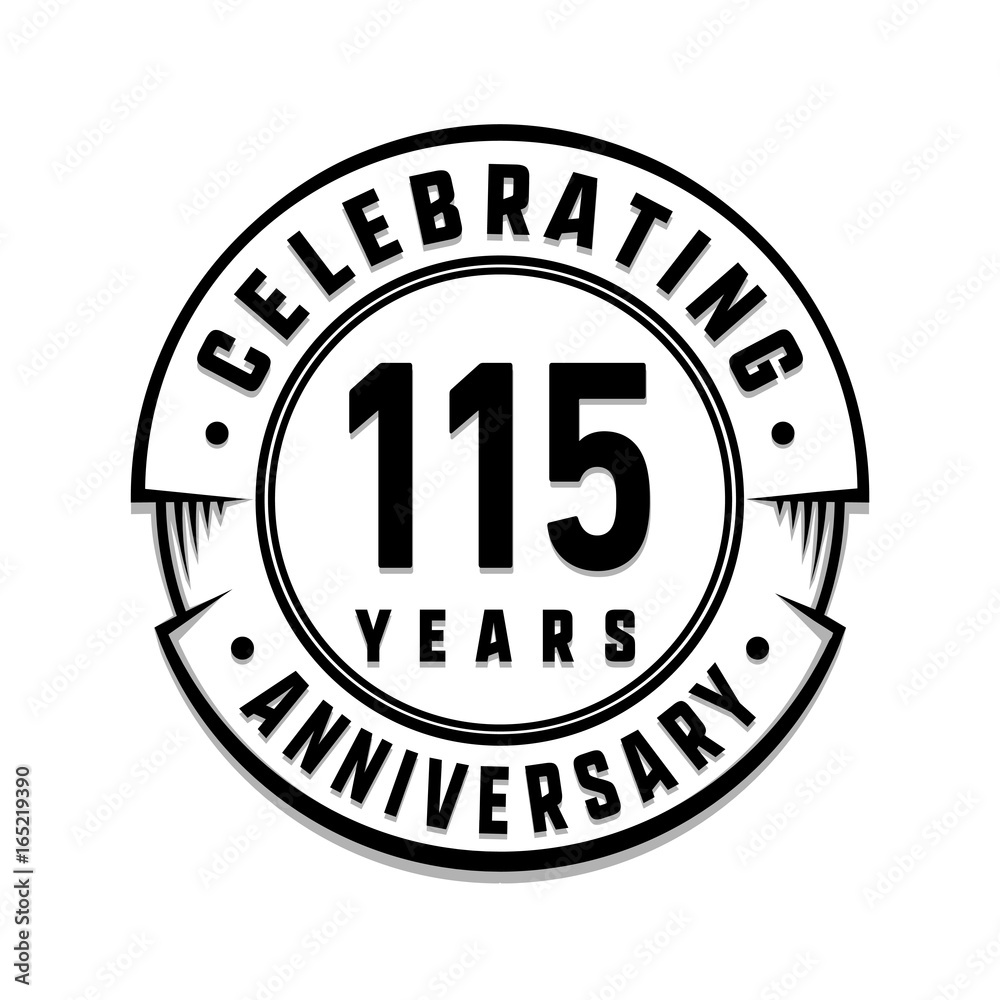 115 years anniversary logo template. Vector and illustration.

