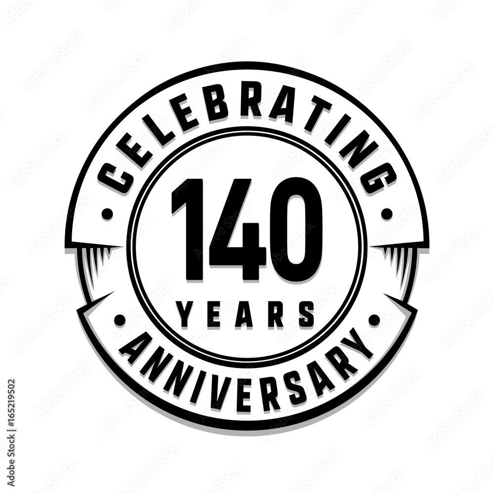 140 years anniversary logo template. Vector and illustration.

