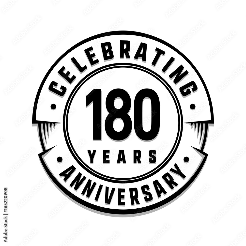 180 years anniversary logo template. Vector and illustration.
