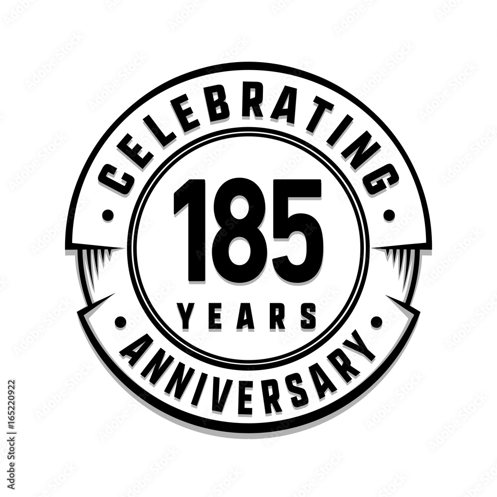 185 years anniversary logo template. Vector and illustration.
