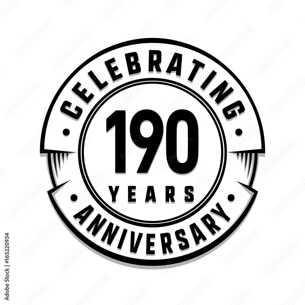 190 years anniversary logo template. Vector and illustration.
