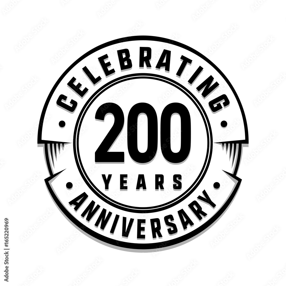 200 years anniversary logo template. Vector and illustration.
200 years anniversary logo template. Vector and illustration.