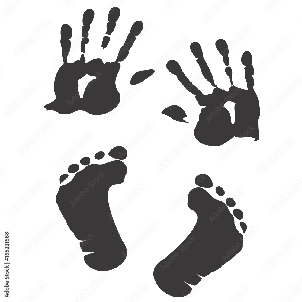Children's handprint and footprint Stock Vector Adobe Stock