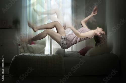 Sleep paralysis concept. Yo...