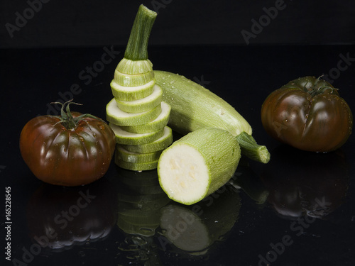 Colorful fruits and vegetables black arkapland
