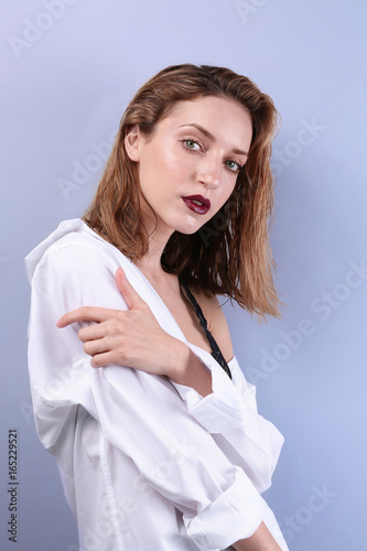 Beautiful stylish woman on ...