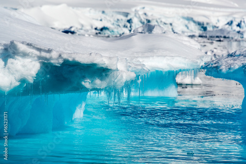 Icebergs with icicles along the Antarctic Peninsula © David