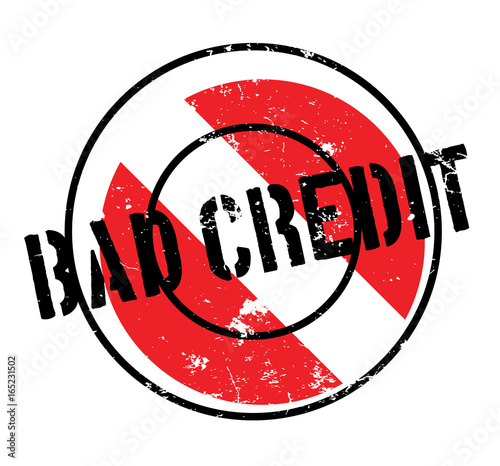Bad Credit rubber stamp. Grunge design with dust scratches. Effects can be easily removed for a clean, crisp look. Color is easily changed.