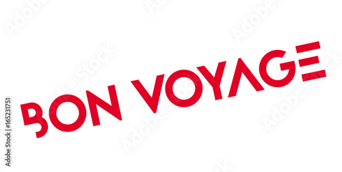 Bon Voyage rubber stamp. Grunge design with dust scratches. Effects can be easily removed for a clean, crisp look. Color is easily changed.