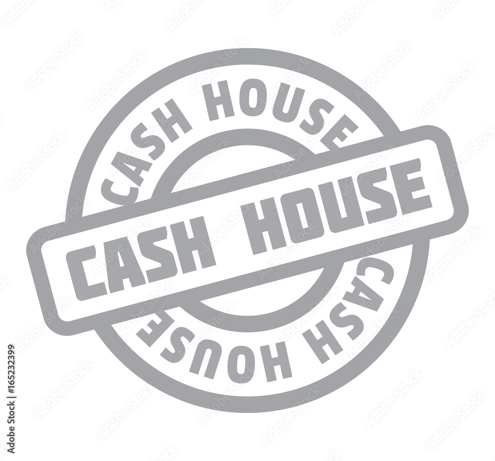 Cash House rubber stamp. Grunge design with dust scratches. Effects can be easily removed for a clean, crisp look. Color is easily changed.