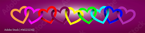 Herz Girlande, Herz Hintergrund
Valentinstag 14. Februar, Vektor Illustration