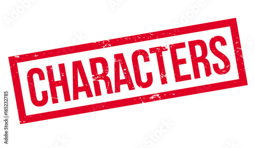 Characters rubber stamp. Grunge design with dust scratches. Effects can be easily removed for a clean, crisp look. Color is easily changed.
