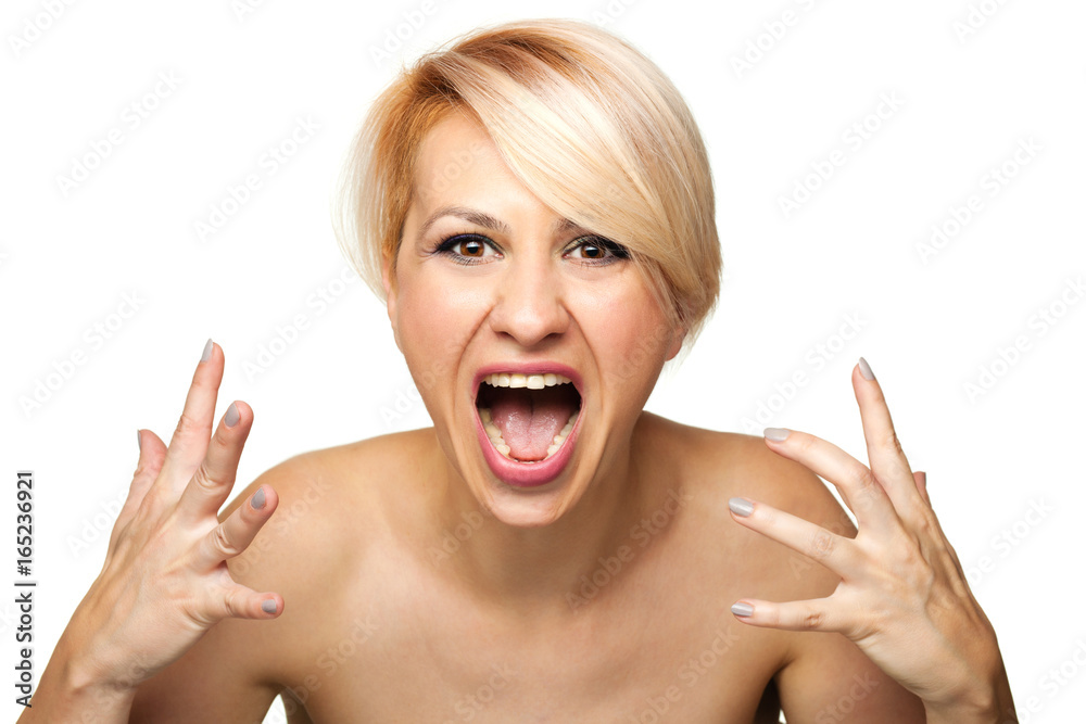 angry blond girl screaming angry blond girl screaming