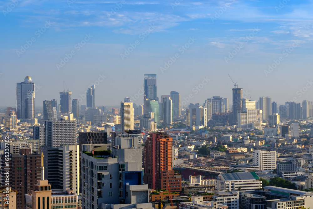 Cityscape of Mahanakhon is the new highest building in Bangkok, Thailand