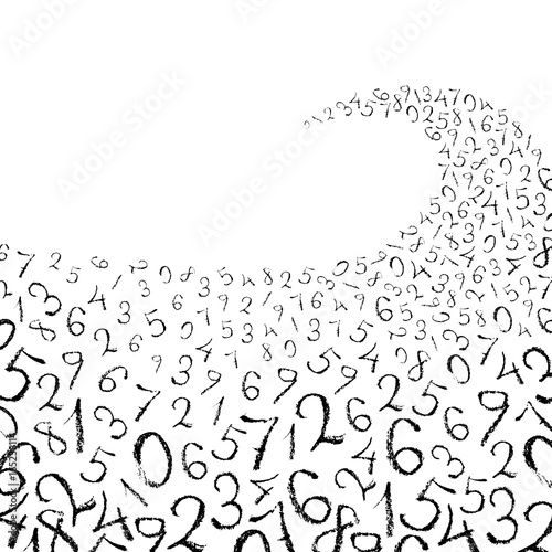 Back to school holiday background. Numbers swirl on white background. Vector illustratiuon