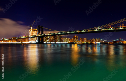 Williamsburg bridge by night  spanning the East River