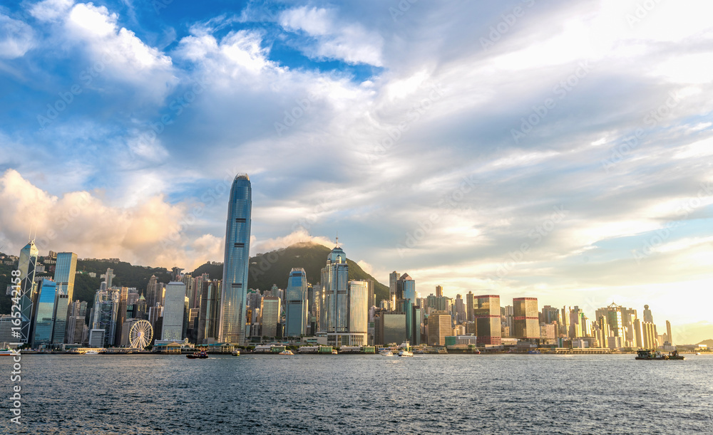 Obraz premium Victoria Harbour, Hong Kong view point.