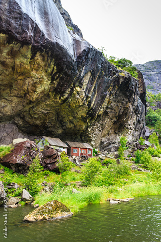 The Helleren houses in Jossingfjord, Norway photo