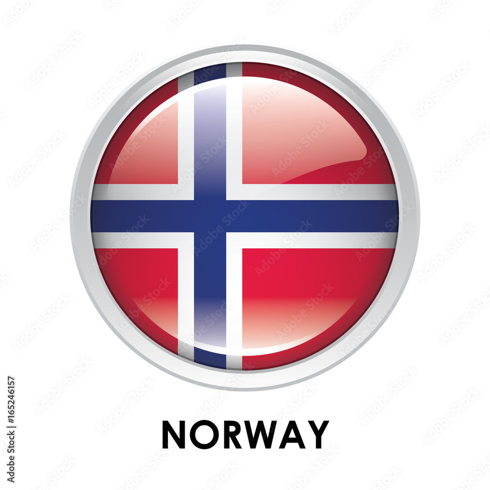 Fototapeta premium Round flag of Norway