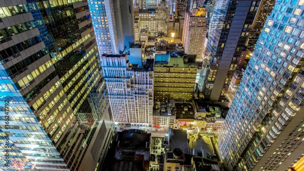 New York Manhattan skyscrapers Vertial motion Timelapse New York Manhattan skyscrapers Vertial motion Timelapse