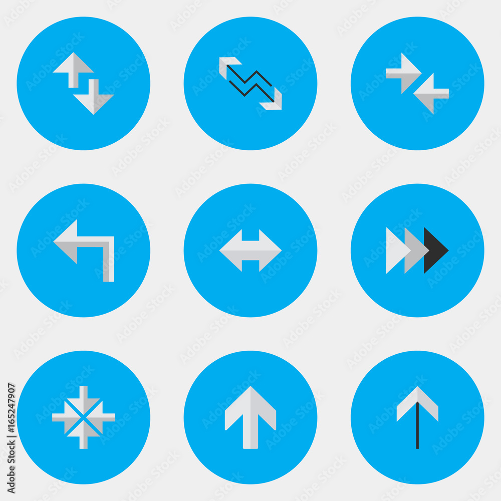 Vector Illustration Set Of Simple Indicator Icons. Elements Inside
