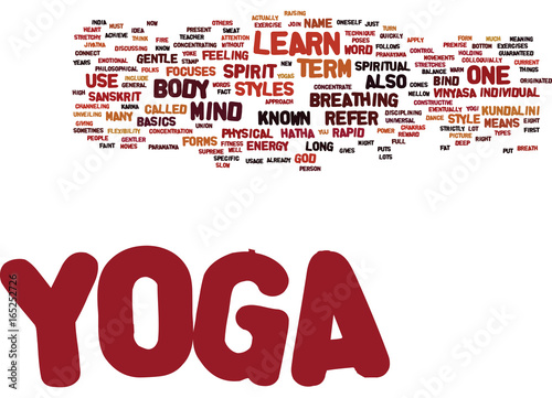 YOGA LEARN Text Background Word Cloud Concept