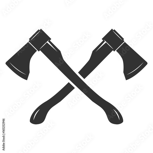 Crossed axes isolated on white background. Vector illustration