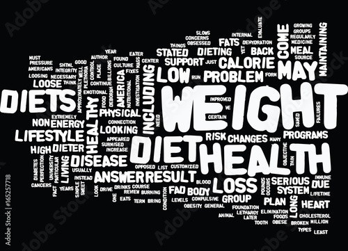 THE NON DIET DIET Text Background Word Cloud Concept