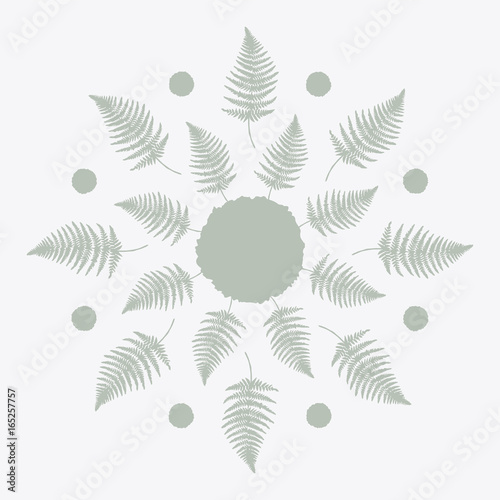 Trendy Round Tropical Leaves Decoration Element. Pastel Colored