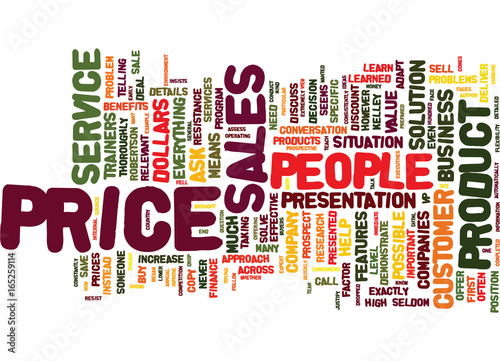 THE MYTH ABOUT PRICE Text Background Word Cloud Concept photo