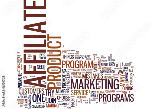 THE MOST COMMON AFFILIATE MISTAKES Text Background Word Cloud Concept